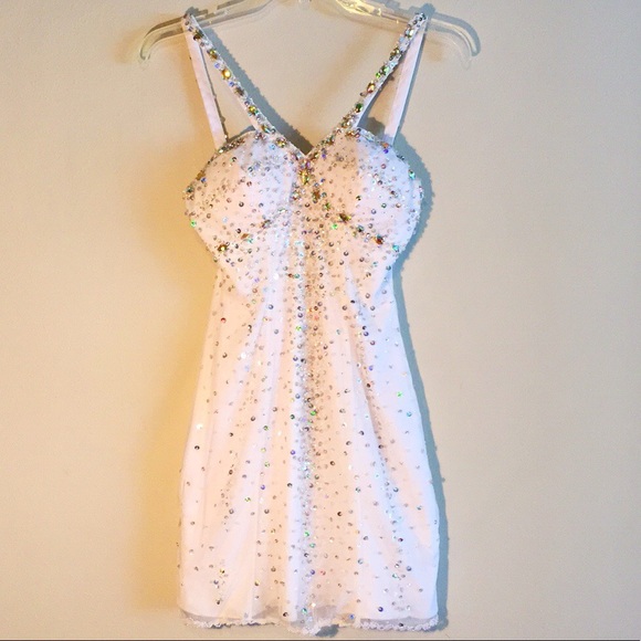 boutique Dresses & Skirts - Embellished Formal Beaded Prom Pageant Mini Dress